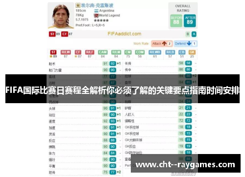 FIFA国际比赛日赛程全解析你必须了解的关键要点指南时间安排 FIFA国际比赛日赛程全解析你必须了解的关键要点指南时间安排